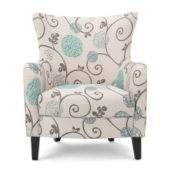 Noble House Arabella Multicolor Floral Fabric Club Chair