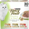 Fancy Feast Poultry and Beef Feast Classic Pate Collection Grain Free Wet Cat Food Variety Pack - (30) 3 oz. Cans