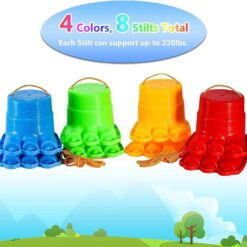 IROO Balancing Stilts for Kids, 4 Pairs Plastic Walking Stilts Children Monster Feet Toys