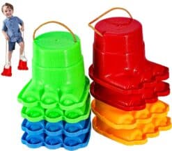 IROO Balancing Stilts for Kids, 4 Pairs Plastic Walking Stilts Children Monster Feet Toys