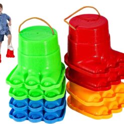 IROO Balancing Stilts for Kids, 4 Pairs Plastic Walking Stilts Children Monster Feet Toys