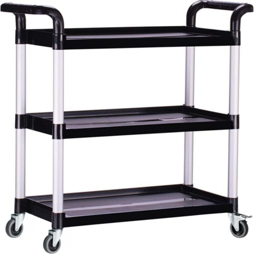 PELOEMNS Plastic Utility Carts with Wheels, Heavy Duty 510lbs Capacity Rolling Service Cart