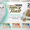 Purina Fancy Feast Seafood Classic Pate Collection Grain Free Wet Cat Food Variety Pack - (24) 3 oz. Cans