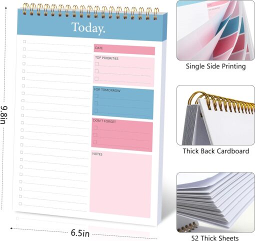 To Do List Notepad - Daily Planner Notepad Undated 52 Sheets Tear Off