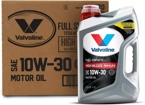 Valvoline Full Synthetic High Mileage with MaxLife Technology SAE 10W-30 Motor Oil 5 QT, Case of 3
