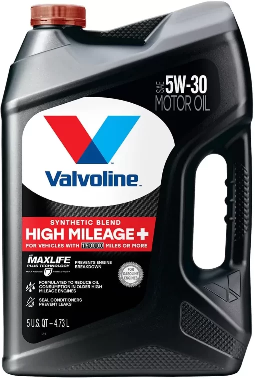 Valvoline High Mileage 150K with Maxlife Plus Technology Motor Oil SAE 5W-30 5 QT, Case of 3