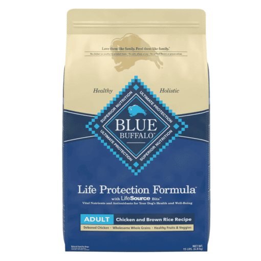 Blue Buffalo Life Protection Formula Natural Adult Dry Dog Food, Chicken and Brown Rice 15-lb
