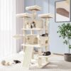 Allewie 68 Inches Cat Tree/Cat Tree House and Towers for Large Cat/Cat Climbing Tree with Cat Condo/Cat Tree Scratching Post/Multi-Level Large Cat Tree/Beige