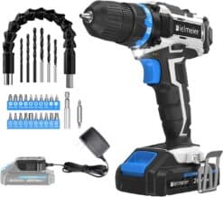 Bielmeier 20V MAX Cordless Drill Set, Power Drill Kit with Battery and Charger,3/8 inch Keyless Chuck,Drill Machine Set with Variable Speed,64+1Position with 29pcs Drill Bits (BCDK-29)