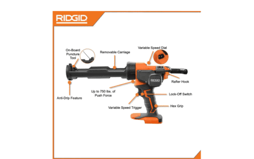 RIDGID R84044B 18V Cordless 10 oz. Caulk Gun and Adhesive Gun