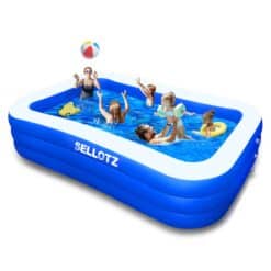 SELLOTZ Inflatable Pool for Kids and Adults, 120" X 72" X 22" Oversized Thickened Family Swimming Pool for Toddlers
