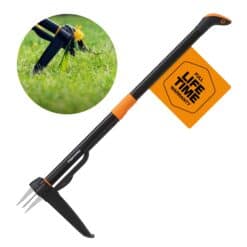 Fiskars 4-Claw Stand Up Weeder - Gardening Hand Weeding Tool with 39" Long Ergonomic Handle