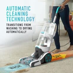Hoover SmartWash+ Automatic Carpet Cleaner Machine, Carpet Deodorizer and Pet Stain Remover FH52000, Turquoise