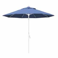 California Umbrella 9' Round Aluminum Pole Fiberglass Rib Market Umbrella - Frost Blue