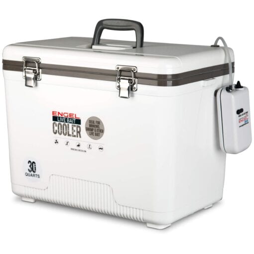 Engel 30qt Live Bait Cooler Box with 2nd Gen 2-Speed Portable Aerator Pump