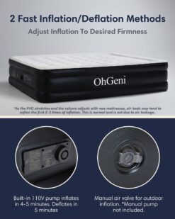 OhGeni Air Mattress Queen with Built-in Pump for Guest, 18