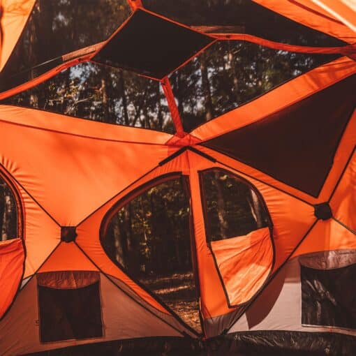 Gazelle Tents T4 Hub Tent, UV Resistant, Removable Floor, 4-Person, Orange, 78"x 94" x 94"