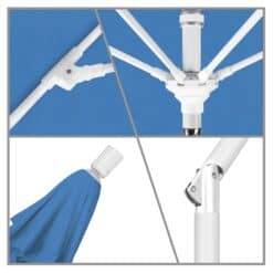 California Umbrella 9' Round Aluminum Pole Fiberglass Rib Market Umbrella - Frost Blue