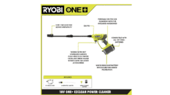 RYOBI RY120350 ONE+ 18V EZClean 320 PSI 0.8 GPM Cordless Cold Water Power Cleaner (Tool Only)