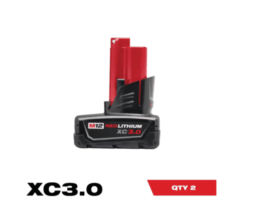 Milwaukee 48-11-2412 M12 12-Volt Lithium-Ion XC Extended Capacity 3.0 Ah Battery Pack (2-Pack)