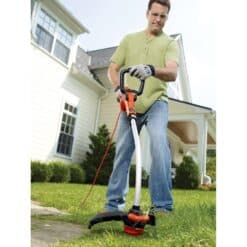 BLACK+DECKER GH3000 14 in. 7.5 AMP Corded Electric Curved Shaft 0.080 in. Single Line 2-in-1 String Trimmer & Lawn Edger with Automatic Feed