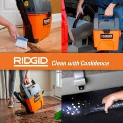 RIDGID WD3050A 3 Gallon 3.5 Peak HP Portable Wet/Dry Shop Vacuum with Built in Dust Pan, Filter, Expandable Hose and LED Car Nozzle