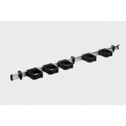TOOLFLEX 9-5-1 37 in. Universal Garage Storage Rail System with 5 Black One-Size-Fits-All Holders