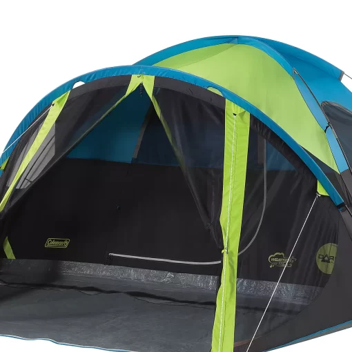 Coleman Carlsbad 4 Person Dome Tent with Screen Room - Grey/Bright Green