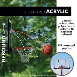 Lifetime Adjustable In-Ground 54 in Acrylic Basketball Hoop
