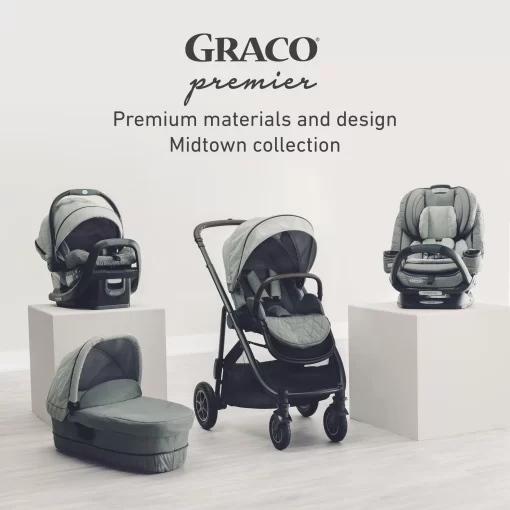 Graco Premier 4Ever DLX Extend2Fit SnugLock 4-in-1 Car Seat featuring Anti-Rebound Bar, Midtown Collection - Midtown