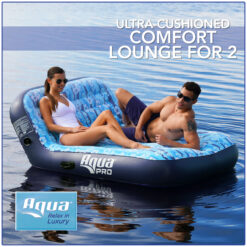 Aqua Leisure Adult Unisex Ultra-Cushioned Comfort Blue Pool Lounge Float for Two