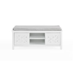 Alaterre Coventry Storage Bench, Dove Gray and White