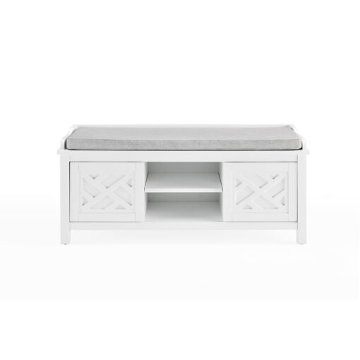 Alaterre Coventry Storage Bench, Dove Gray and White