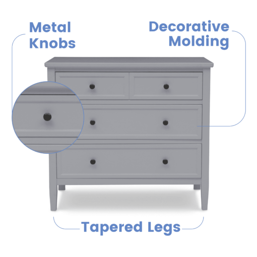 Delta Children Epic 3-Drawer Dresser, Grey