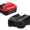 Craftsman V20 Battery and Charger, for Power Tool Kits and Outdoor Tools, 4.0 Ah, Lithium Ion Battery (CMCB204-CK)