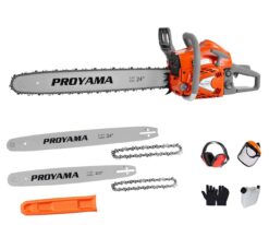 PROYAMA 68CC 2-Cycle Top Handle Gas Powered Chainsaw 24 Inch 20 Inch Petrol Handheld Cordless Chain Saw for Tree Wood Cutting