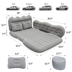 Lammyner Air Mattress, Inflatable Bed for SUV Car, Truck, Car Sleeping, Camping, Travel, Hiking, Trip and Other Outdoor Activities (Gray)