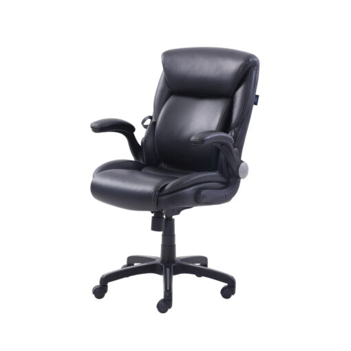 Serta Air Lumbar Bonded Leather Manager Office Chair, Black