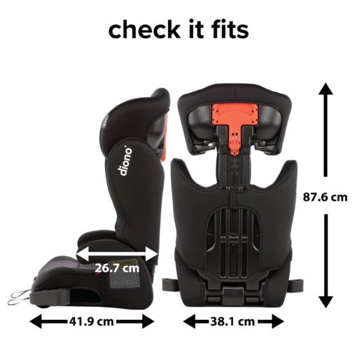 Diono Cambria 2 XL, Dual Latch Connectors, 2-in-1 Belt Positioning Booster Seat, High-Back to Backless Booster, Black