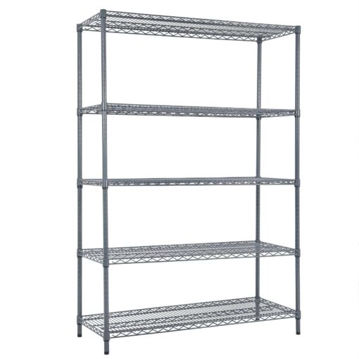 Land Guard 5 Tier Storage Racks and Shelving - 48" L x 20" W x 72" H Heavy Steel Material Pantry Shelves