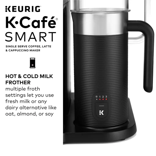Keurig K-Cafe SMART Single Serve K-Cup Pod Coffee, Latte and Cappuccino Maker, Black