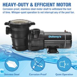 Doheny's Above Ground Pool Pump, 115V, 1.5 HP (1.2 THP)