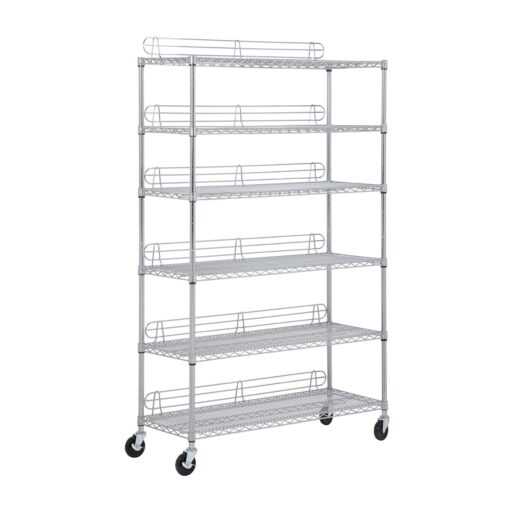 Honey-Can-Do 6-Tier Heavy-Duty Adjustable Shelving Unit with 600-lb Shelf Weight Capacity, Chrome SHF-09626 Chrome