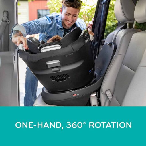 Evenflo Revolve360 Slim 2-in-1 Rotational Car Seat with Quick Clean Cover (Stow Blue)