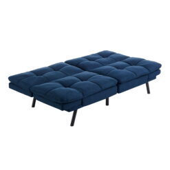 Mainstays Memory Foam Futon, Blue Faux Suede