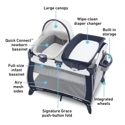 Graco Pack 'n Play Quick Connect Portable Bassinet Playard - Alex