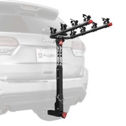 Allen Sports Deluxe Locking Quick Release 4-Bike Carrier fits 2 in receiver hitch, 140 lbs capacity, Model 542QR