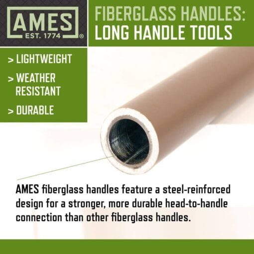 Ames 28252100 57.5 in. Fiberglass Handle 16-Tine Double Play Bow Rake