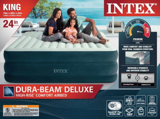 Intex 24" Dream Lux Pillow-Top Dura-Beam Airbed Mattress with Internal Pump, King