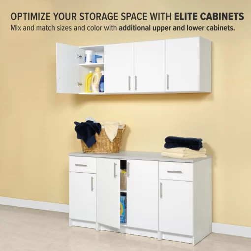 Prepac Elite 16" Storage Cabinet, White Storage Cabinet, Base Cabinet, Bathroom Cabinet, WED-1636